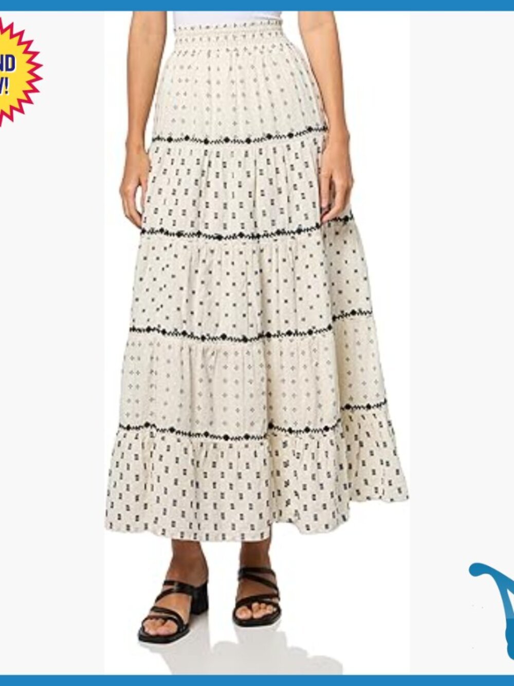 Textured Patchwork Maxi Skirt, Casual Boho Style, Flowy Fit